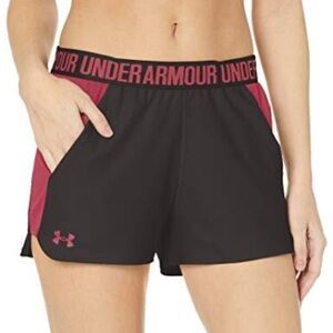 Under Armour Women's Black Shorts with Red Details
